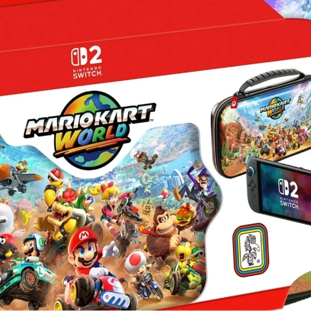 Nintendo Switch 2 + Mario Kart World Bundle W/ Hardshell Travel Case NEW